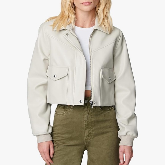 BLANK NYC Faux Leather Shirt Jacket in Natural - Picture 1 of 11